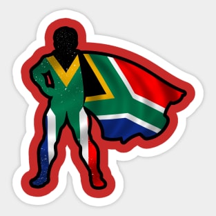 African Hero Wearing Cape of Africa Flag Hope and Peace Unite in Africa Sticker